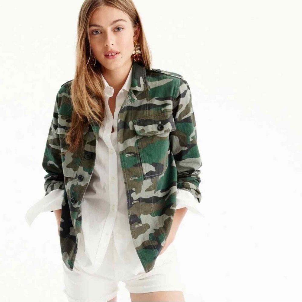 J.Crew Women’s Camo Utility Shirt Jacket XXS NWOT